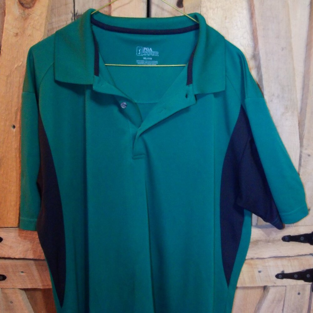 Men's PGA Tour Green Polo Shirt- S/S size XL